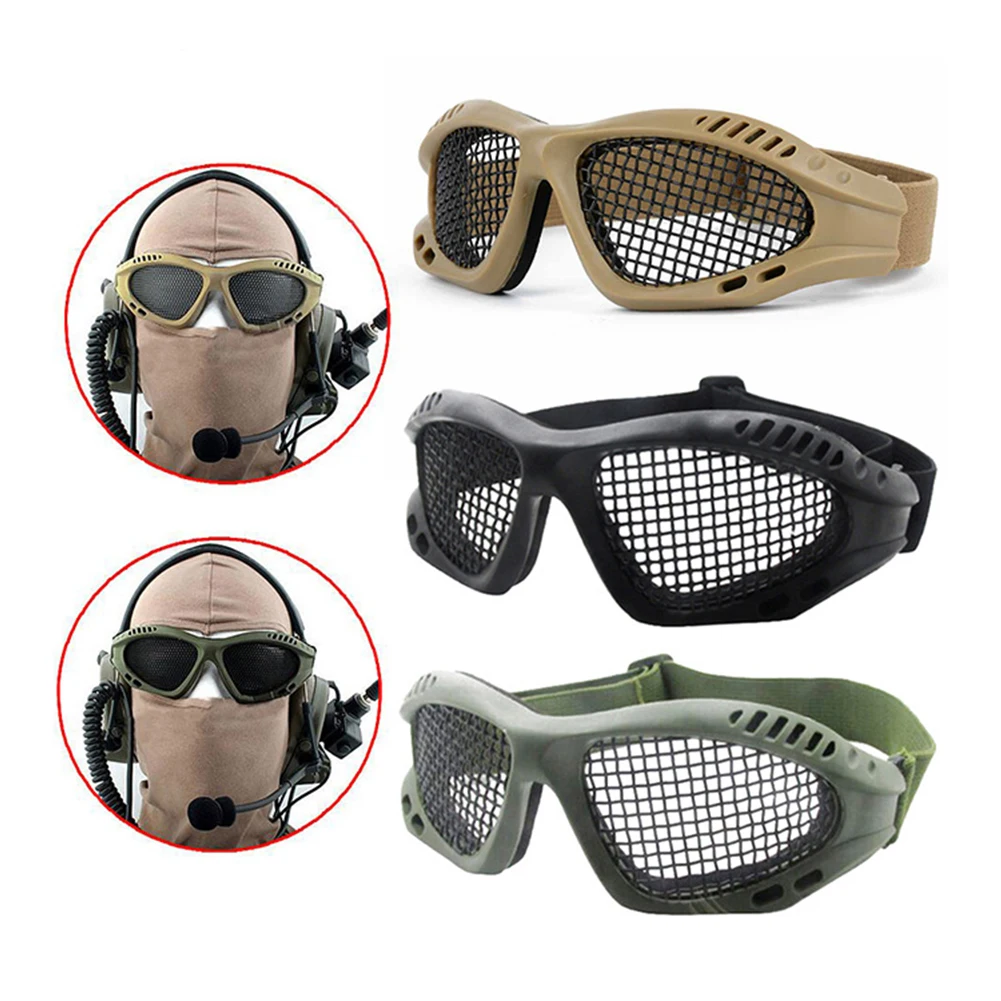 

Tactical Paintball Goggles Eyewear Steel Wire Mesh Airsoft Net Glasses Shock Resistance Eye Game Protector for Outdoor Hunting