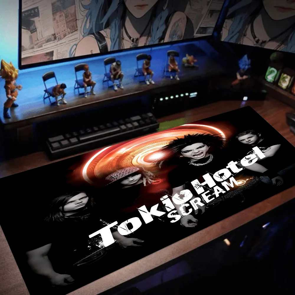 Tokio Hotel Rock Band Bill Kaulitz Girl Pad Keyboards Mat Rubber Gaming Mousepad Desk Mat Large Edge Locking Game Keyboard Pad 3