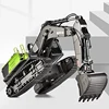 Huina 1:14 RC Excavator 22CH Rotation 1593 Alloy Green RC Remote Control Truck Toys Screw Drive Double Track Engineering Vehicle 5
