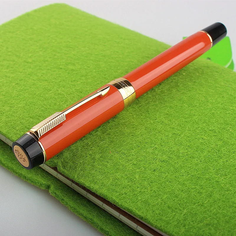 

Jinhao 100 целлулоидная перьевая ручка, красивая сине-черная иридиевая F/M Искусственные чернила, школьная подарочная ручка