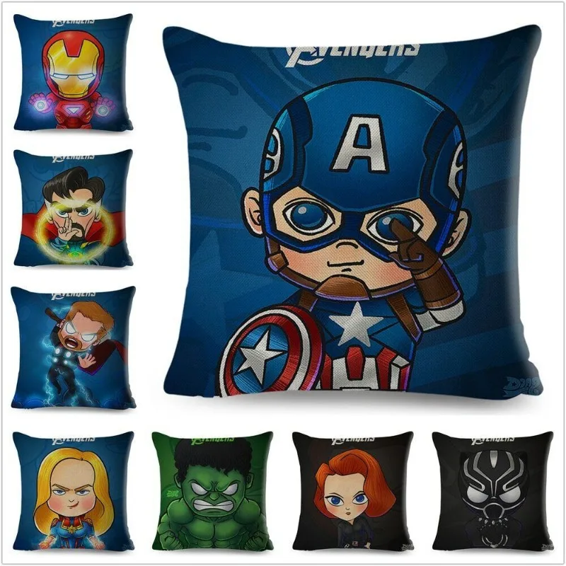 

American Anime Superhero Pillow Case Decor Cute Cartoon Iran Man Cushion Cover