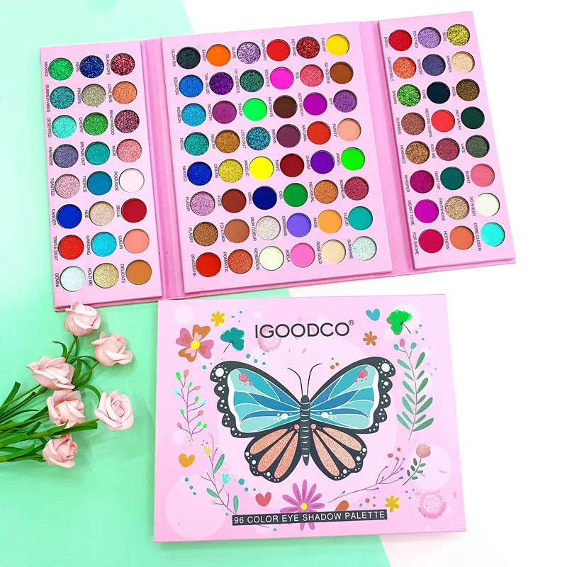 IGOODCO 2022 96color Eyeshadow Palette butterfly pattern pearly matte