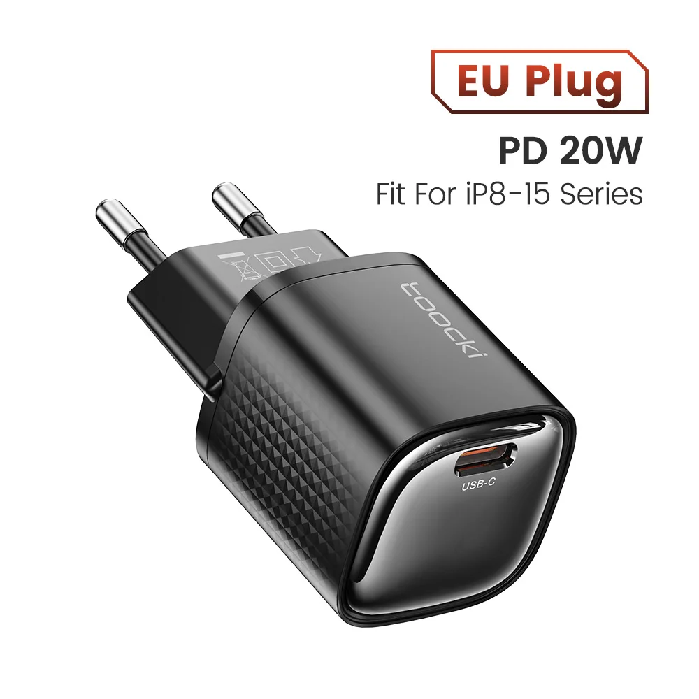 Toocki PD 20 واط USB شاحن صغير شحن سريع نوع C GaN...