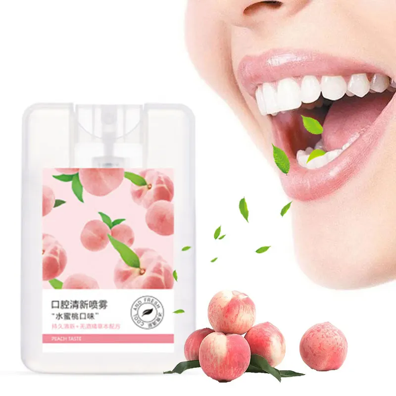 

Peach Breath Freshener Long-Lasting Stain Removal Portable Cleaning To Reduce Bad Breath Healthy Unisex Spray Oral Care 15ml