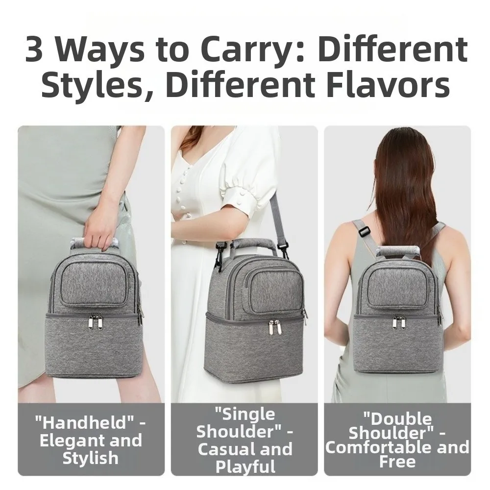Large Capacity Maternity Backpack Double Layer Insulation Material Baby Food Backpack Fresh Preservation Handbag Style