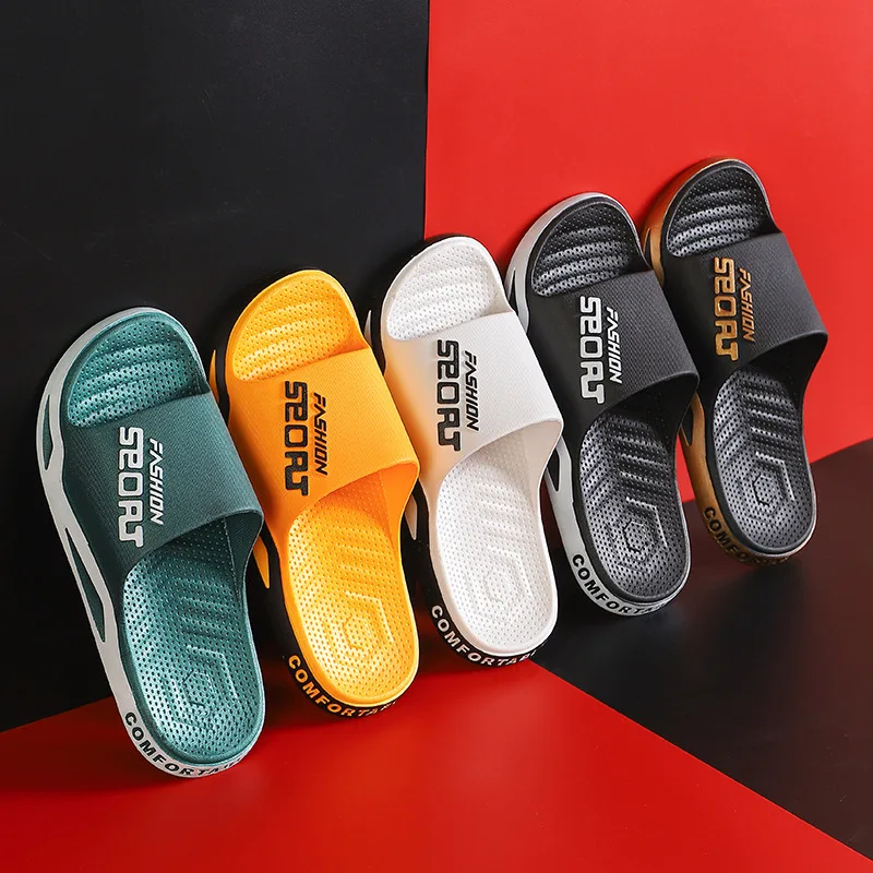 Summer Shower Slippers Outside Flip Flops Women Indoor Home Mute Shoes EVA Shoes Cloud Slides Couple Non-slip Casual Sandals 3