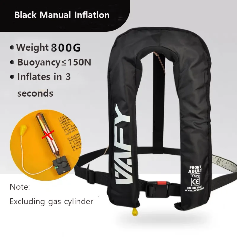 Automatic/ManualInflatableLifeJacketCEApprovedLifeVest150NPFD,LowProfile,CompactDesign,forFishingRaftingBoating