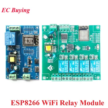 ESP8266 1/4 kanał AC 90-250V/DC 7-30V Wifi bezprzewodowy moduł przekaźnikowy ESP-12F programowalny moduł rozwoju WiFi dla IOT