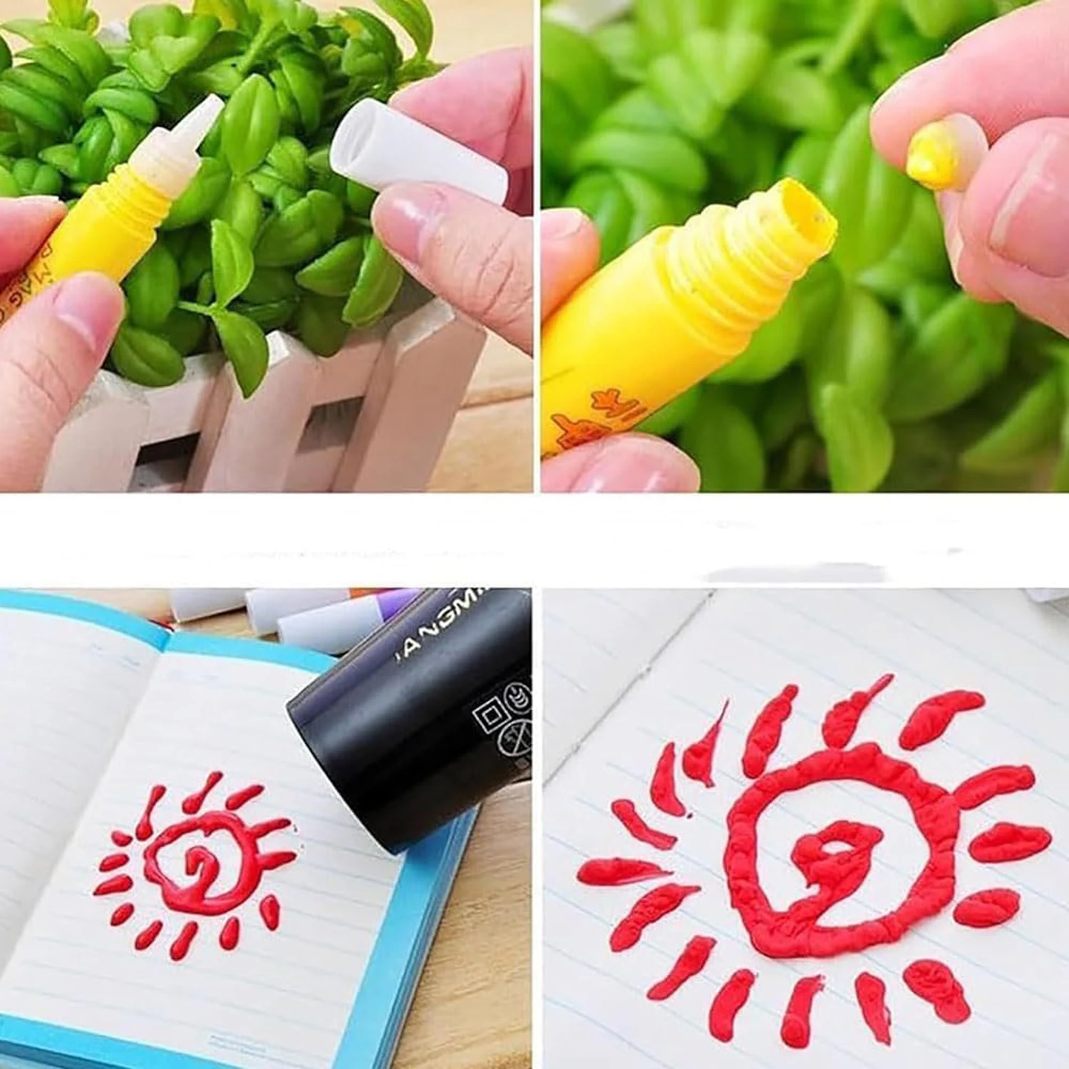 Magic Popcorn Pens Colour Puffy Drawing Pens DIY 3D Art Safe Pen Paint Pen  for Greeting Birthday Cards Kids Christmas Gifts - AliExpress