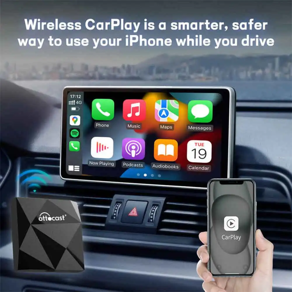 Wireless CarPlay Adapter For Audi Q3 2020 2021 2022 2023 2024 2025, Convert Wired To Wireless CarPlay, Wireless Carplay Adapter For Android Auto, Plug And Play Fast And Stable,B Silver