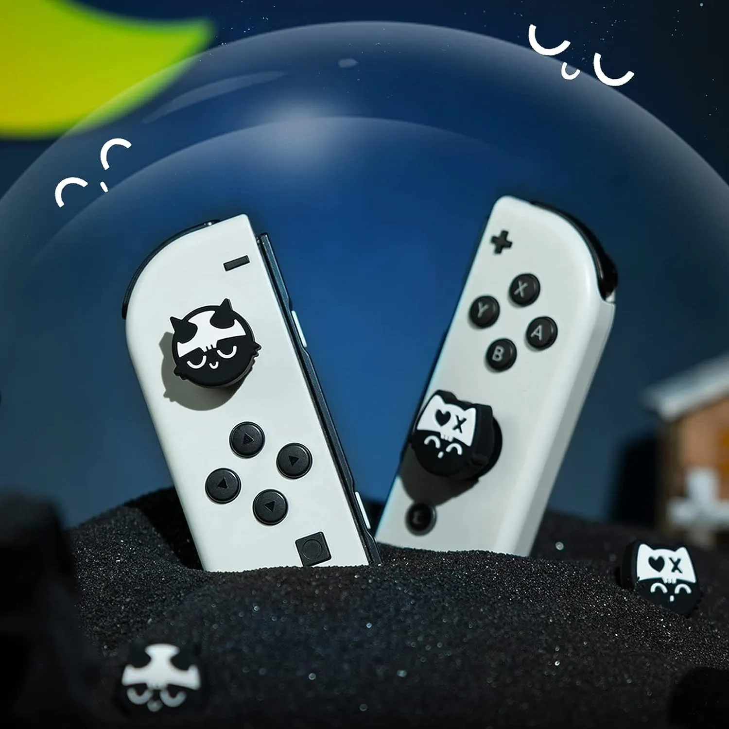Geekshare Halloween Skull Joycon Thumb Grip Caps Cover Joystick In Silicone Per Nintendo Switch/Switch Oled Lite Ps4 Ps5 Steam Deck