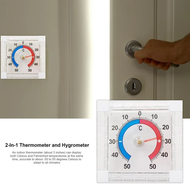 1pc Transparent Dial Window Thermometer With Accurate Reading For Indoor/ Outdoor Use, Battery-Free, Ideal For Home, Office, Patio, Etc.