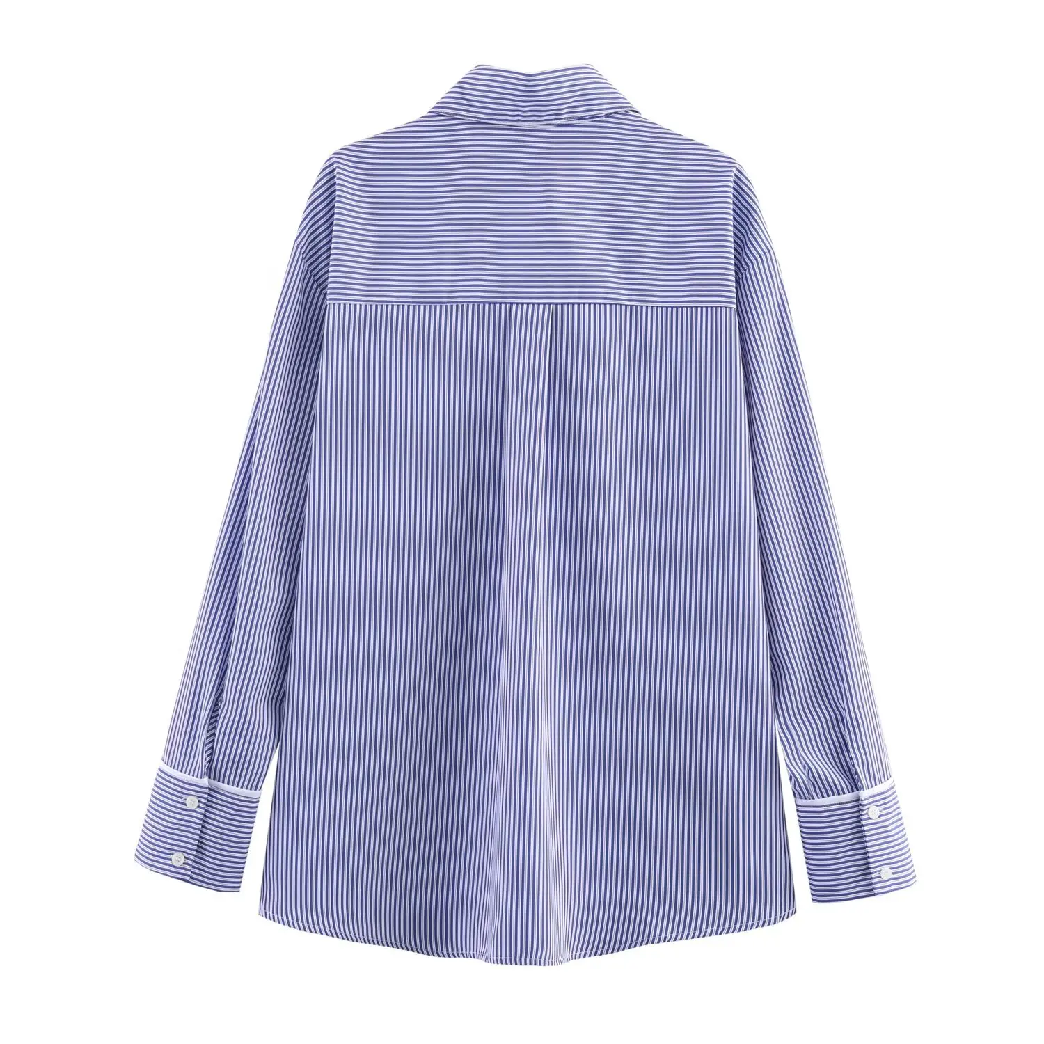 Women Casual Chic Stripe Long Pants Sets Or Female Stripe Long Sleeve Shirts Or Lady Striped Elastic Waist Straight Leg Pants