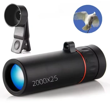 High definition monocular telescope with stand mini portable mobile phone telescope outdoor camping hunting bird watching 1