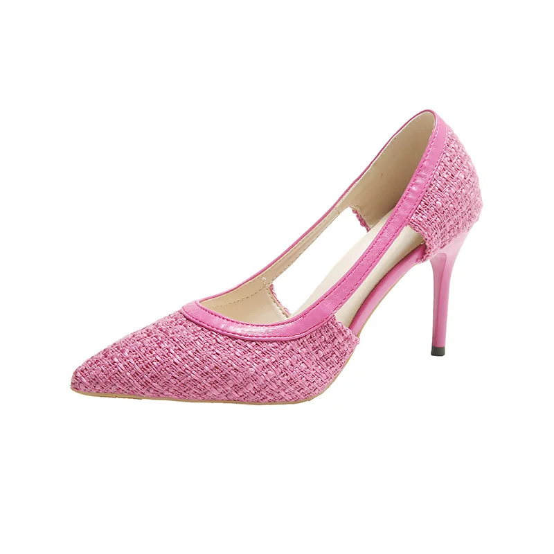 Summer New Korean Version Pointed Hollow Fashion Celebrity Women's Shoes Wear Slim High Heels Outside
