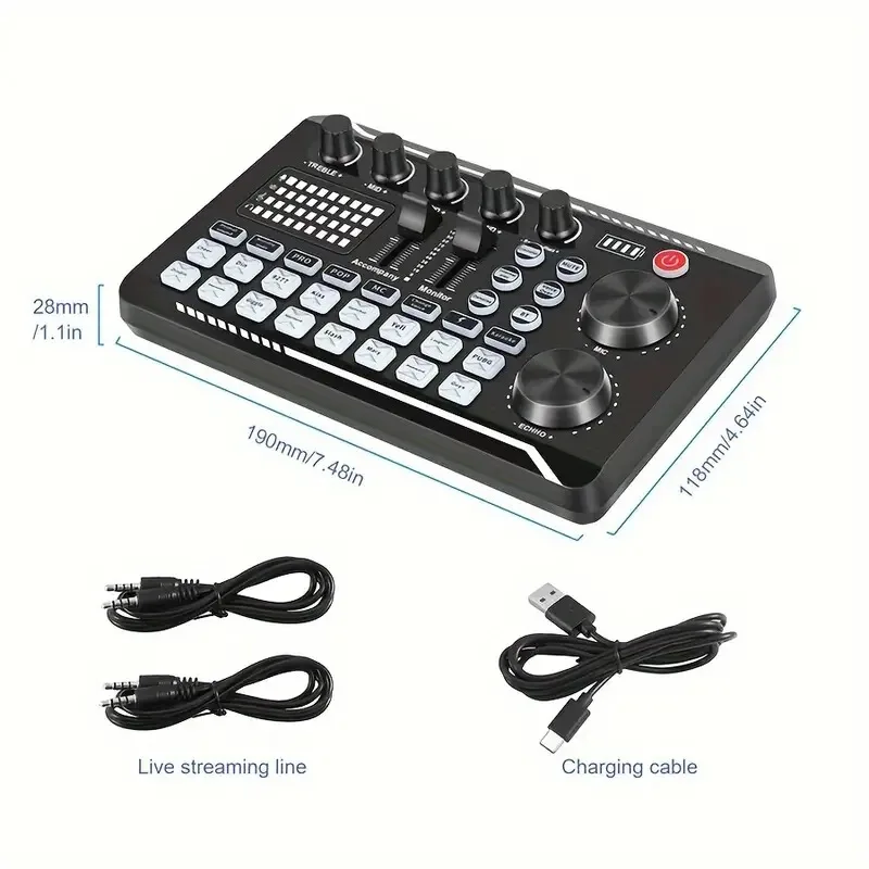 Live Broadcast Sound Card Mixer F998 Capacitor Microphone