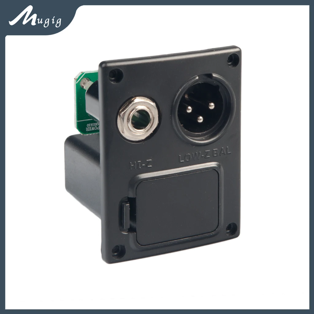 Mugig Guitar EQ Battery Box 4 Pins Case for Acoustic Guitar Equalizer Fits for Ukulele B-Type