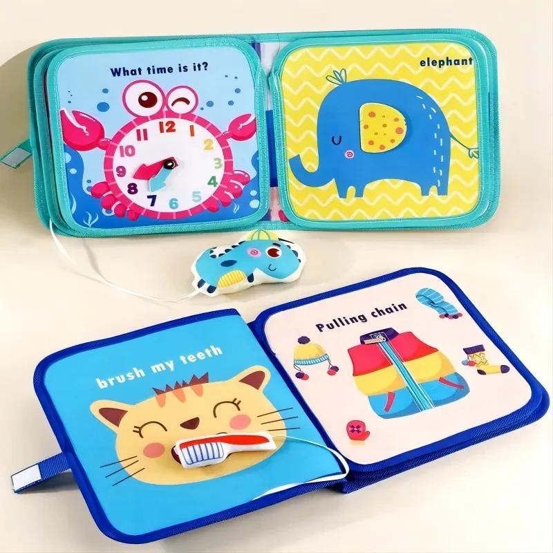 Montessori Felt Book Baby Busy Board Toys Early Educational Sensory Activity Book Preschool Learning Toy for Children 1 2 3 Year 2