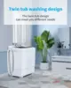21LBS Portable Washing Machine, Washer(14LBS) and Spinner(7LBS), Mini Compact Twin Tub Washer and Dryer Combo with Pump Draining 2