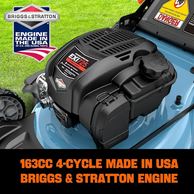 SENIX LSSG-H2 22 Self Propelled Lawn Mower Gas Powered 163cc 4-Cycle Engine Rear Wheel Drive Variable Speed 6 Height Adjustments 3