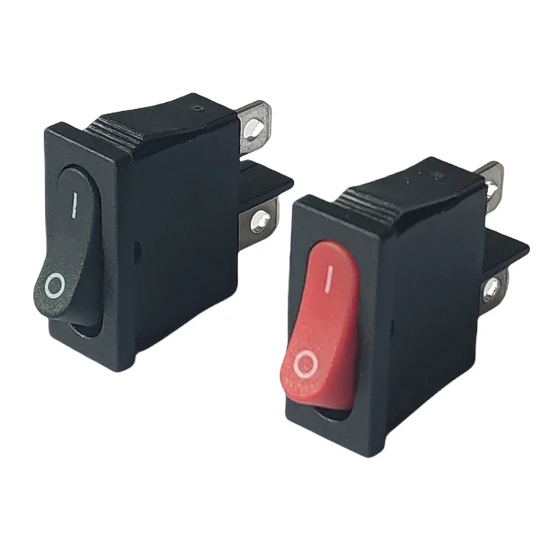 Description Picture 2 of item21X10mm Thin Rectangle Rocker Switch Red Black No Light Seesaw Power Switch 2 Pin 6A/250V 10A/125V For Car Dashboard Toys