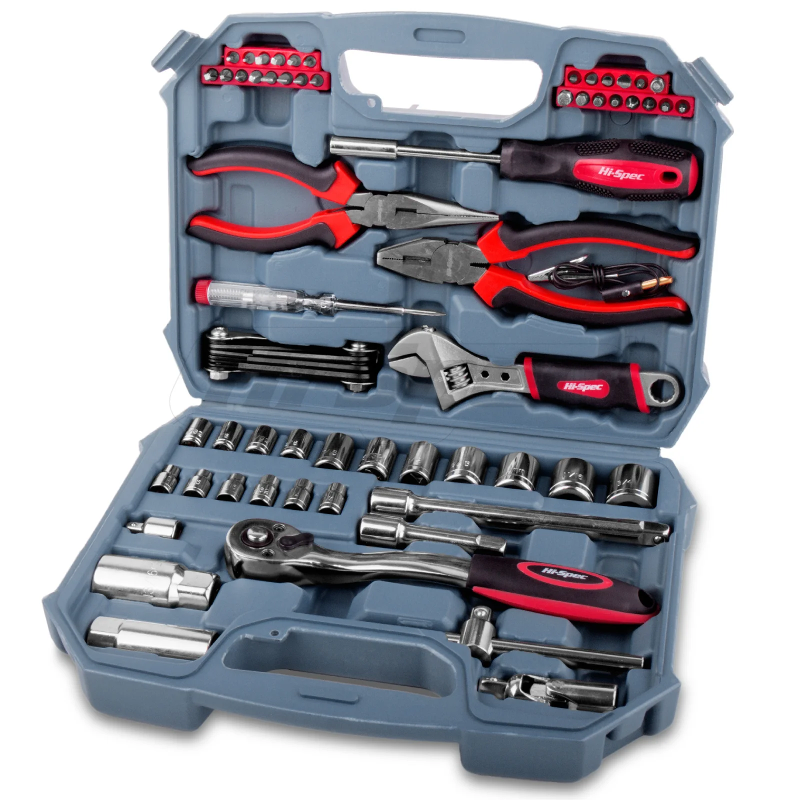 Hi-Spec 67pc Hand Tools Car Tool Kit  Auto Repair Tool Sets Ratchet Socket Wrench Set CRV Socket Set Garage Tools for Car