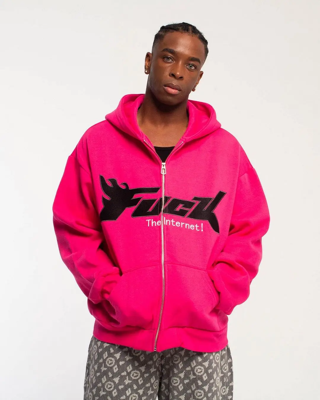 

Harajuku Street Hoodie Men's Y2K Printed Hoodie Women's Retro Oversized Loose Casual Jacket American Hip-Hop Printed Top 2023
