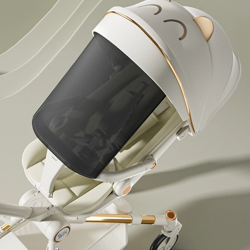Baby Stroller Children's Stroller Portable Travel Pram Lightweight Foldable Two-way Lightweight Four Wheel