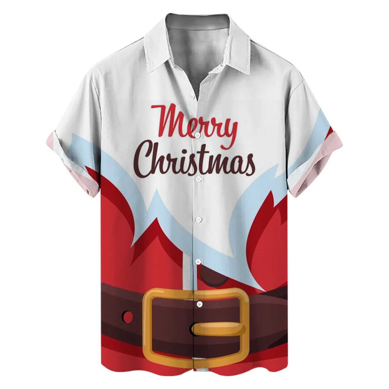 

Men's Short Sleeve Christmas Printing Shirt Autumn Casual 3D Hawaii Shirt Blouse Short European American Style Handsome Men