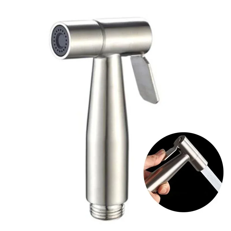 Handheld Toilet Faucet Sprayer Held Stainless Steel Sprayer Gun Hand Bidet Spray Bathroom Self Cleaning Shower Head Hand Faucet