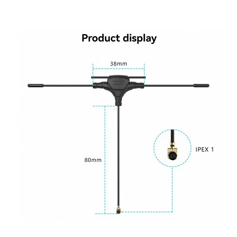 Antenna Ricevitore ELRS Altamente Reattiva ABUO, Antenna a T 80mm Dual-Band 915M/2.4G per Droni FPV RC DIY e Quadricotteri Freestyle - Image 5
