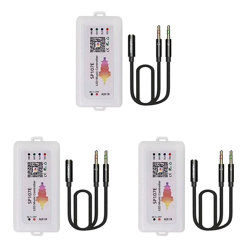 

3X WIFI RGB SP107E Pixel IC SPI Music Bluetooth Controller For WS2812 SK6812 SK9822 RGBW APA102 LPD8806 Strip DC5-24V