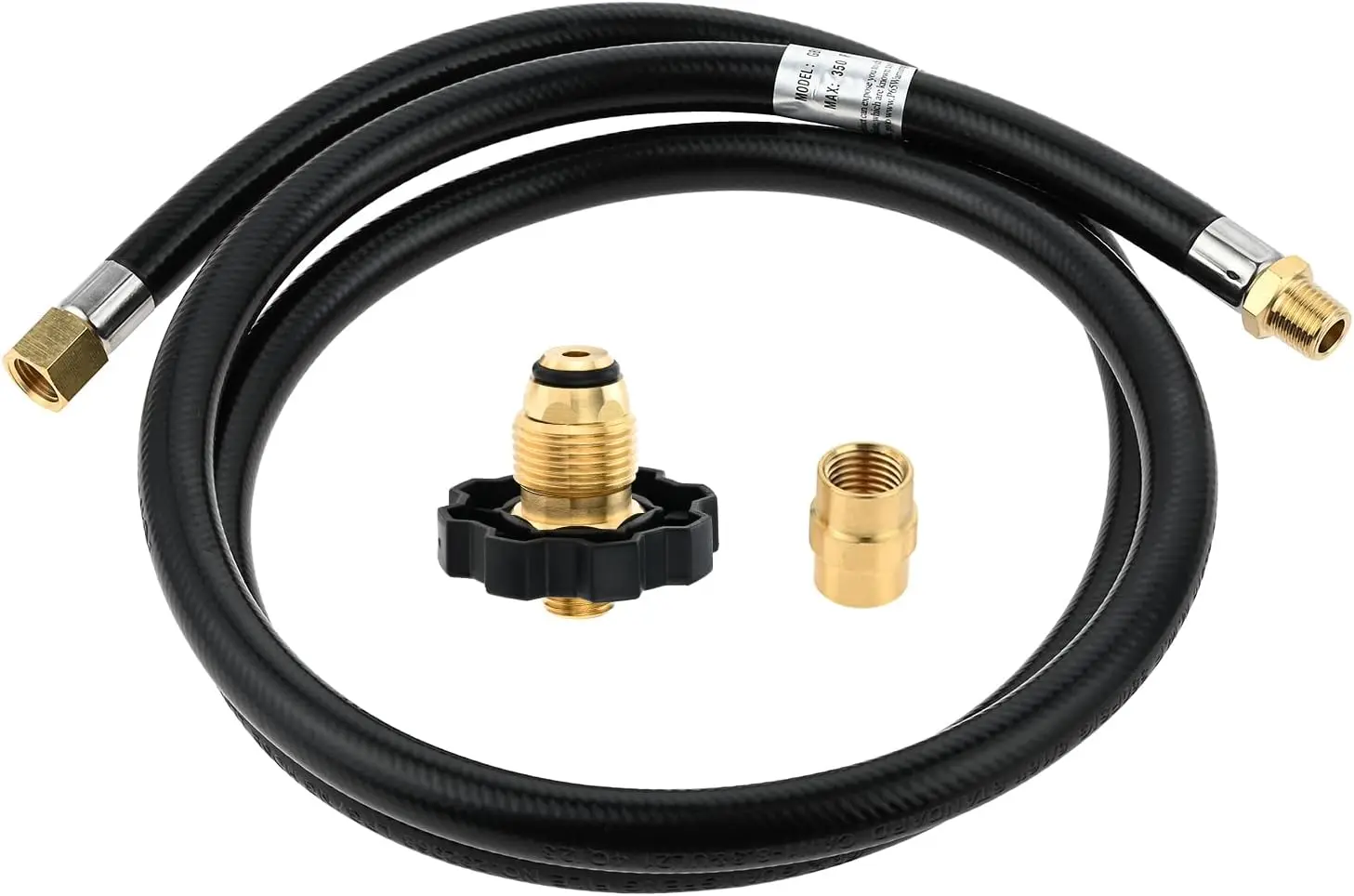 ערכת צינור הארכה מפרופאן 1/4"NPT - צינור רך לאף עם חיבור גז פרופאן LP 1/4" NPT זכר ונקבה קופלר צינור לחץ גבוה 5FT