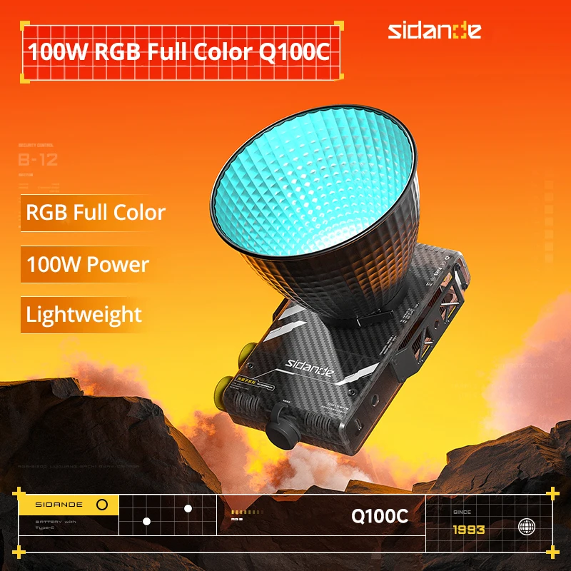 SIDANDE Q100C 100W Quantum Series Q100 Full Color RGB Portable Outdoor Photography Fill Light Live Lighting Spotlight+APP contro 2