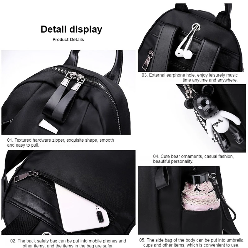 Women's Trendy Street Style Backpack - Oxford Fabric School Bag for Teens 6