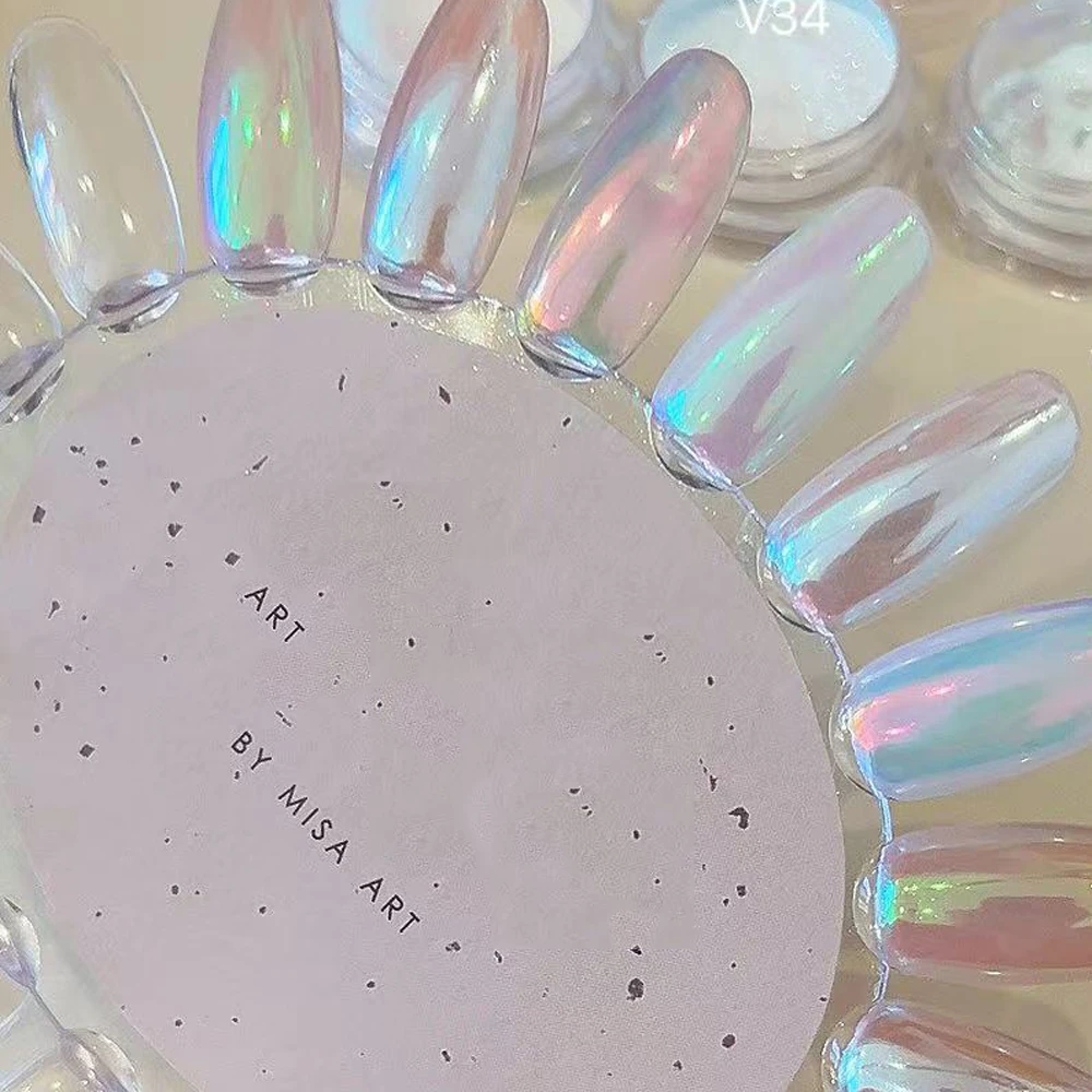 12 farben t Schillernde Aurora Perle Chrom Nagel Pulver Metallic Spiegel Glitter Wirkung Nagel Pigment Gel Polnisch Nail art Dekoration – Detail 6