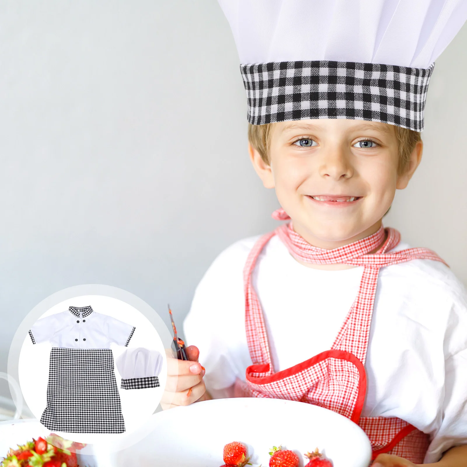 Little Chef Cosplay Clothes Kids Coat Jacket Costume for Boys and Girls Hat Apron Cotton Hats 6