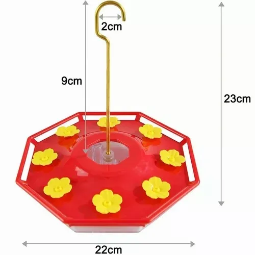 Bird Water Drinker Hummingbird Drinker Yellow Flower Red Bottle