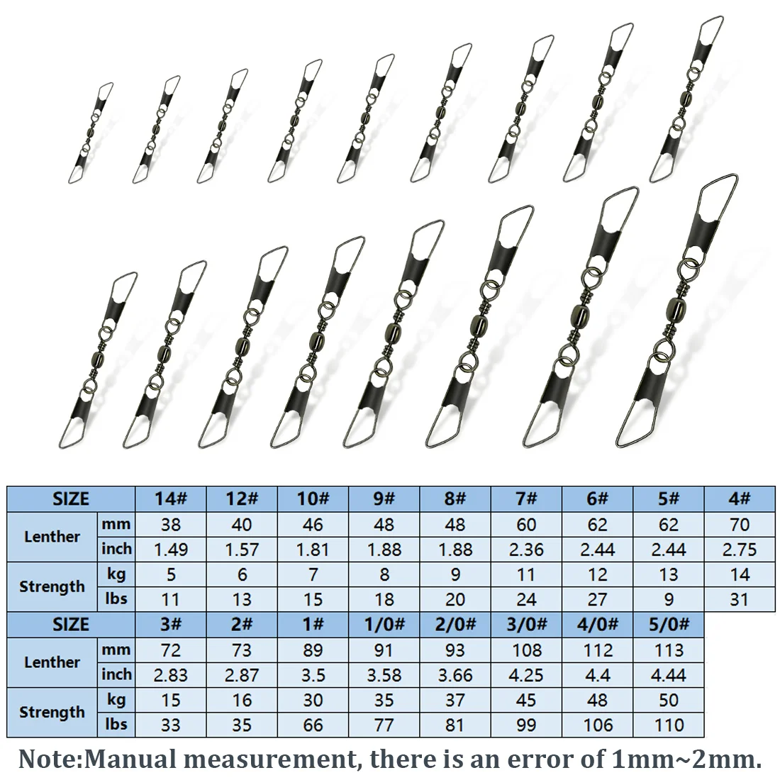 Double Fishing Snap Swivels 25~100Pcs Stainless Steel Safety Snaps Fishing Barrel Swivels Clips Connector Saltwater Tackle