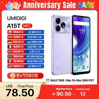 UMIDIGI A15T Smartphone Android 13 MTK Helio G95 Octa-Core Ultra-Slim 6.7’’ HD+ 8+8GB 128GB 64MP 5000mAh Battery Hotkey NFC AGPS 1