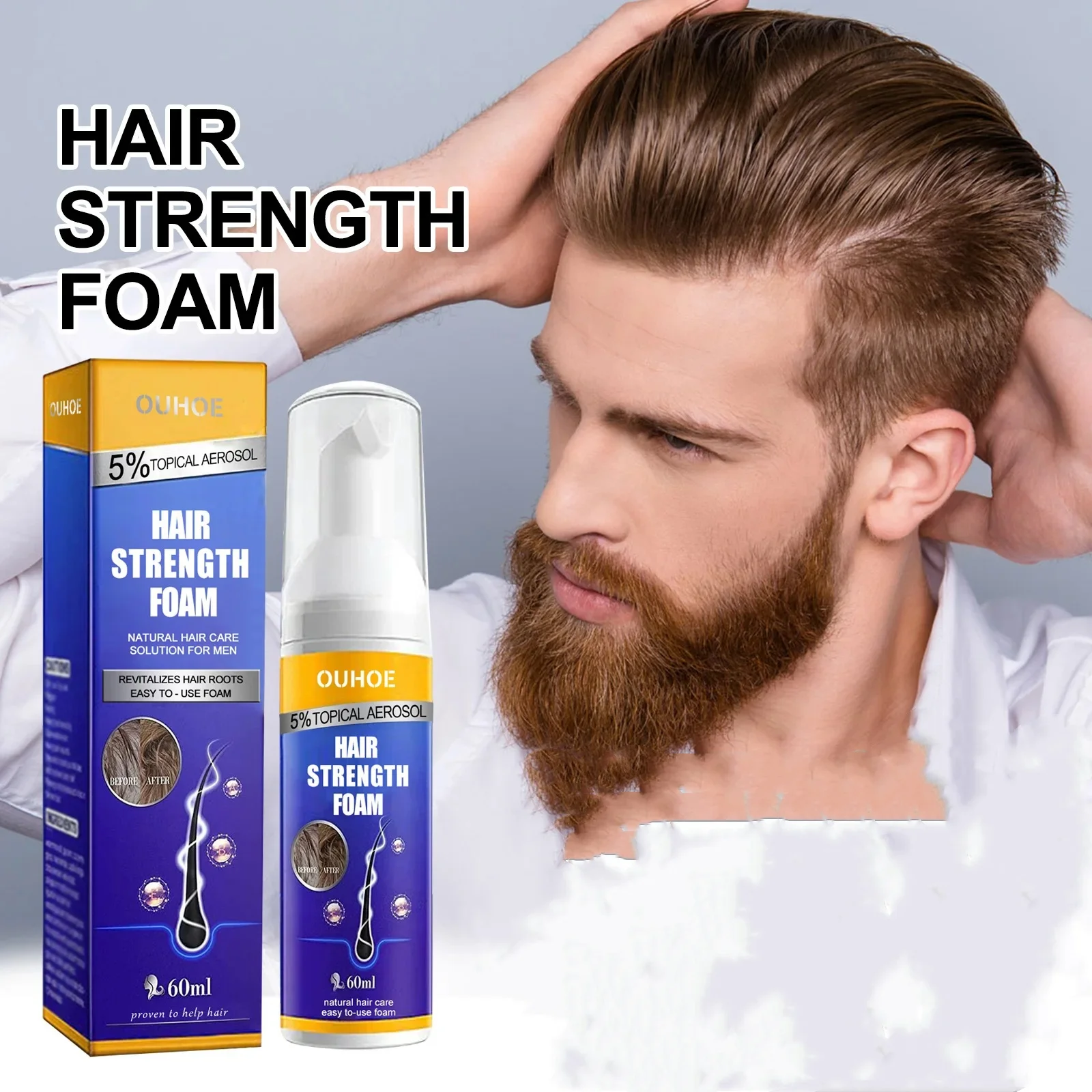 Hair Growth Foam Thinning Scalp Treatment Hereditary Seborrheic Hair Loss Regrowth Thicken Repairing Follicles Care Product