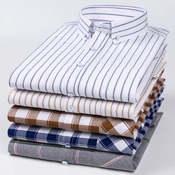 Classic Oxford 100% Cotton Men's Shirt Long-Sleeved Breathable Wear-Resistant Business Office Fashion Casual Men Large Size 6XL