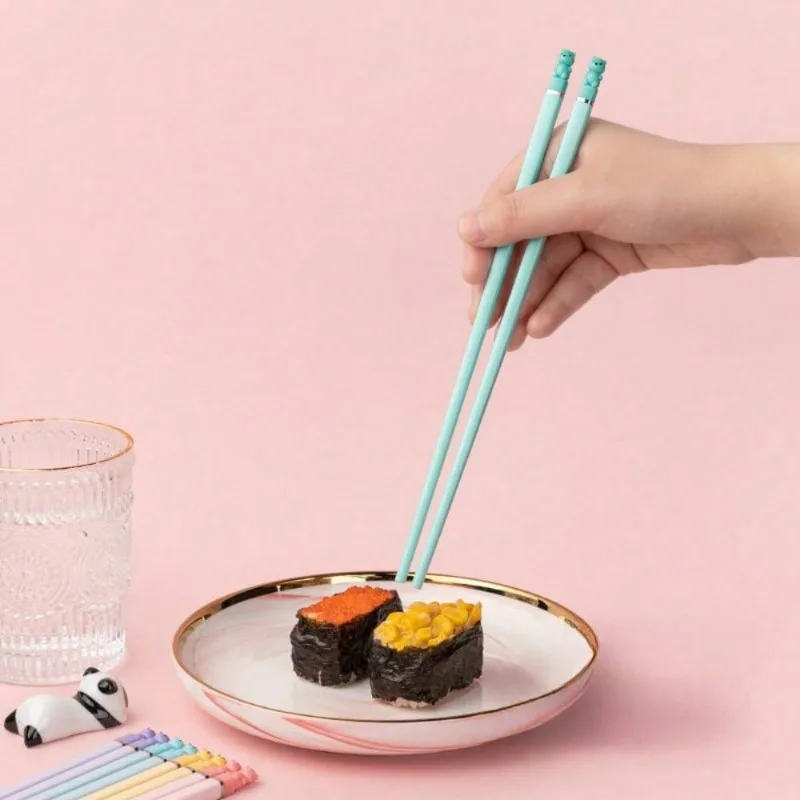 Premium Stainless Steel Travel Chopsticks with Wheat Straw Handle Non-Slip Reusable Easy To Clean for Sushi Food and Kitchen Use