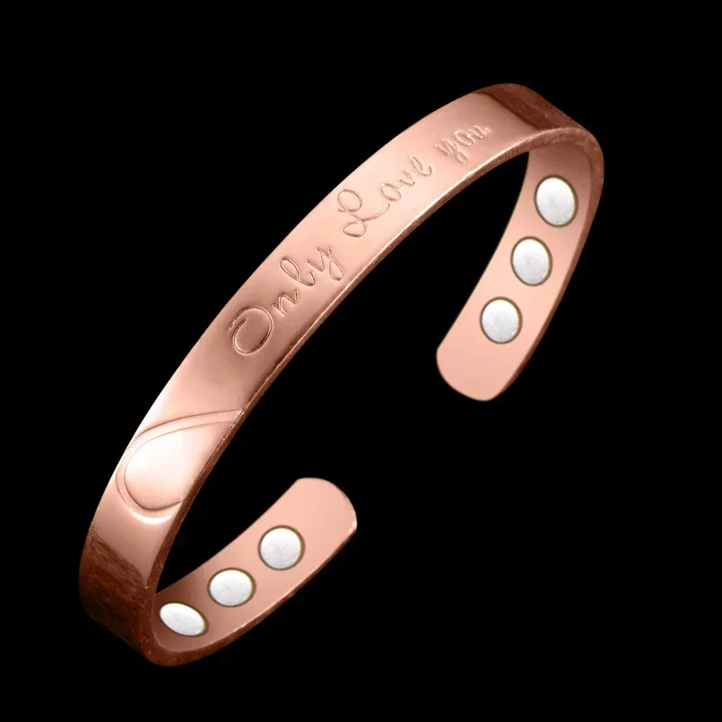 Bracelet magnétique en cuivre avec 6 aimants Anti-Douleurs, Arthrose
