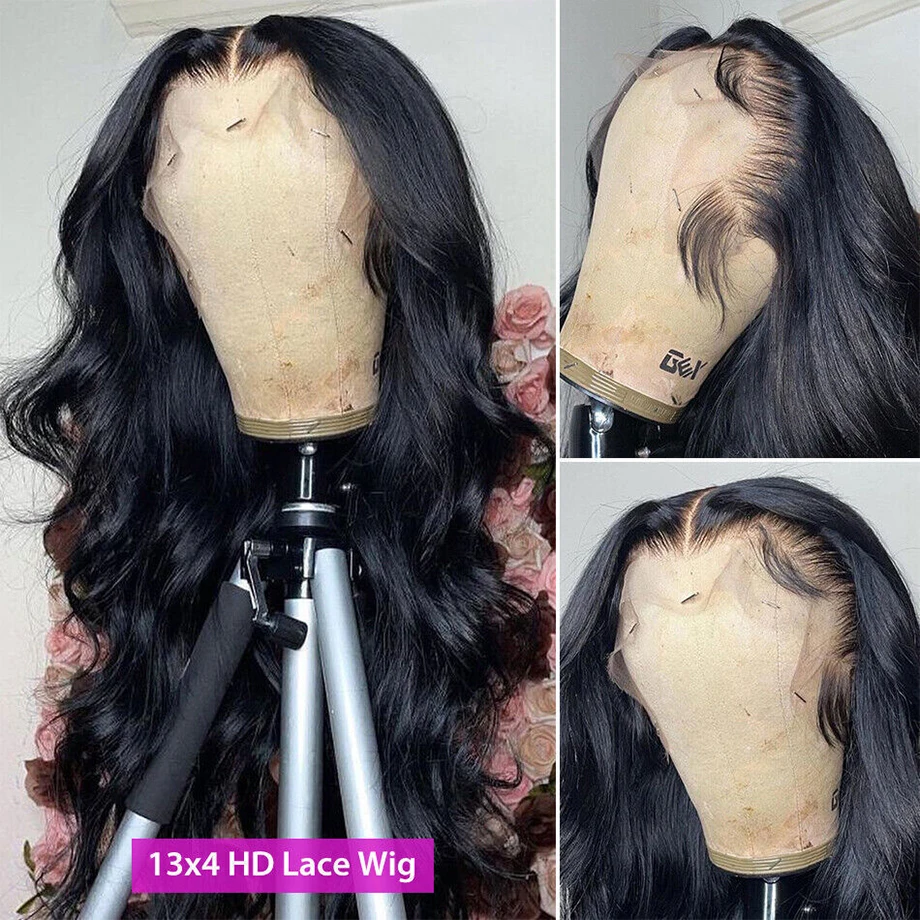 Human Hair Wig Lace Frontal Body Wave 13x6 13x4 For Women Raw Indian Wavy Closure
