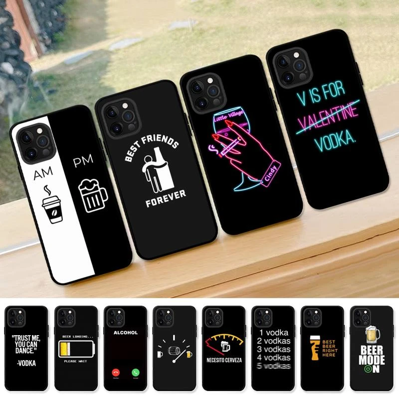 Beer Alcohol Vodka Phone Case for iPhone 13 12 mini 11 pro Xs max Xr X 8 7 6 6s Plus 5s cover iphone 11 waterproof case