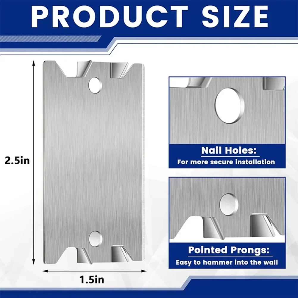 50Pcs Set Nail Plates 1.5*2.5 Inches And 3.8*6.4cm Studs Steel Safety To Protect Plumbing Wiring Cable Protectors