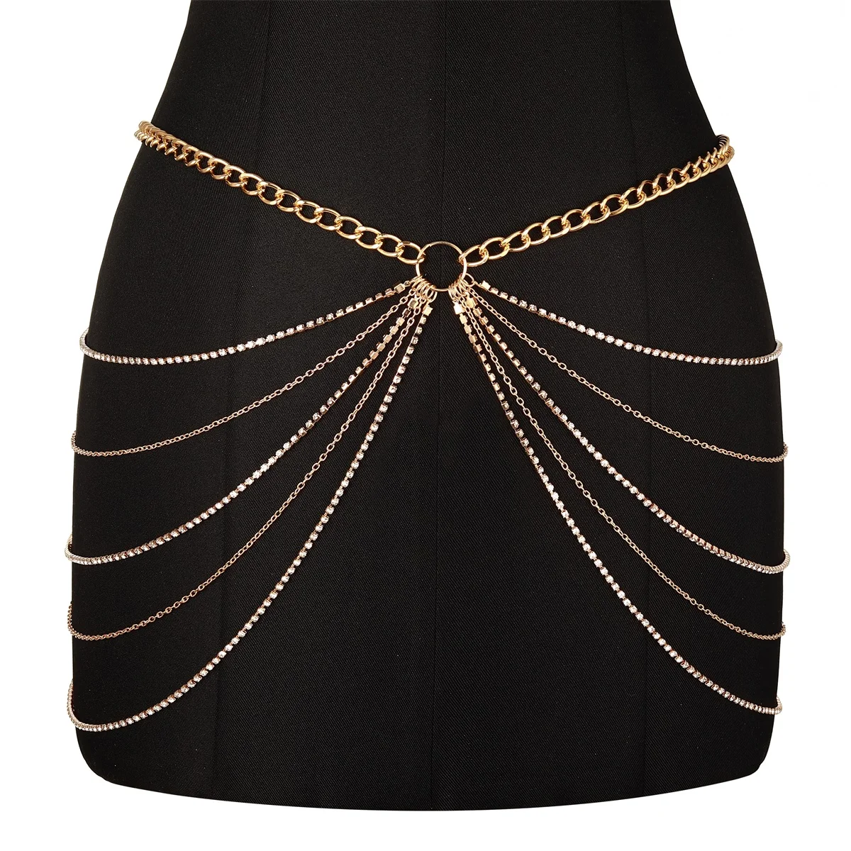 Sexy Waist Chain Belt Layered Rhinestone Belly Body Chain Fashion Trend Jewelry For Women Festival Rave Party Accessories - Image 3