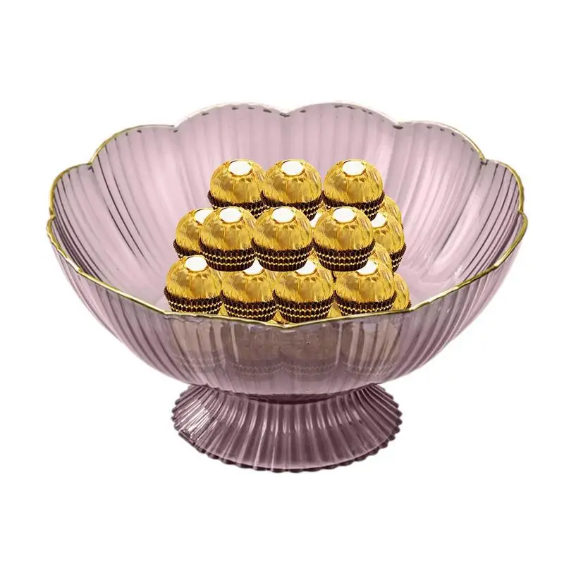 

Fruit Bowl For Kitchen Counter Clear Snack Storage Lace Design Decorative Fruit Organizer Footed Drain Holes Snacks Nuts