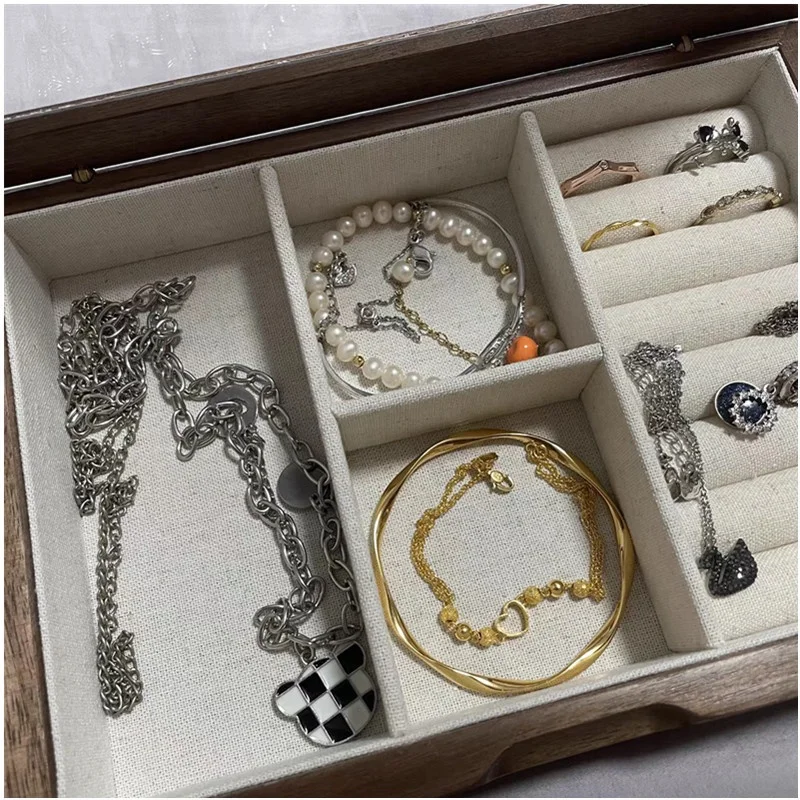 맞춤형 공장 가격 챔피언십 반지 6 슬롯 우드 그레인 탑 디스플레이 박스 반지 보석